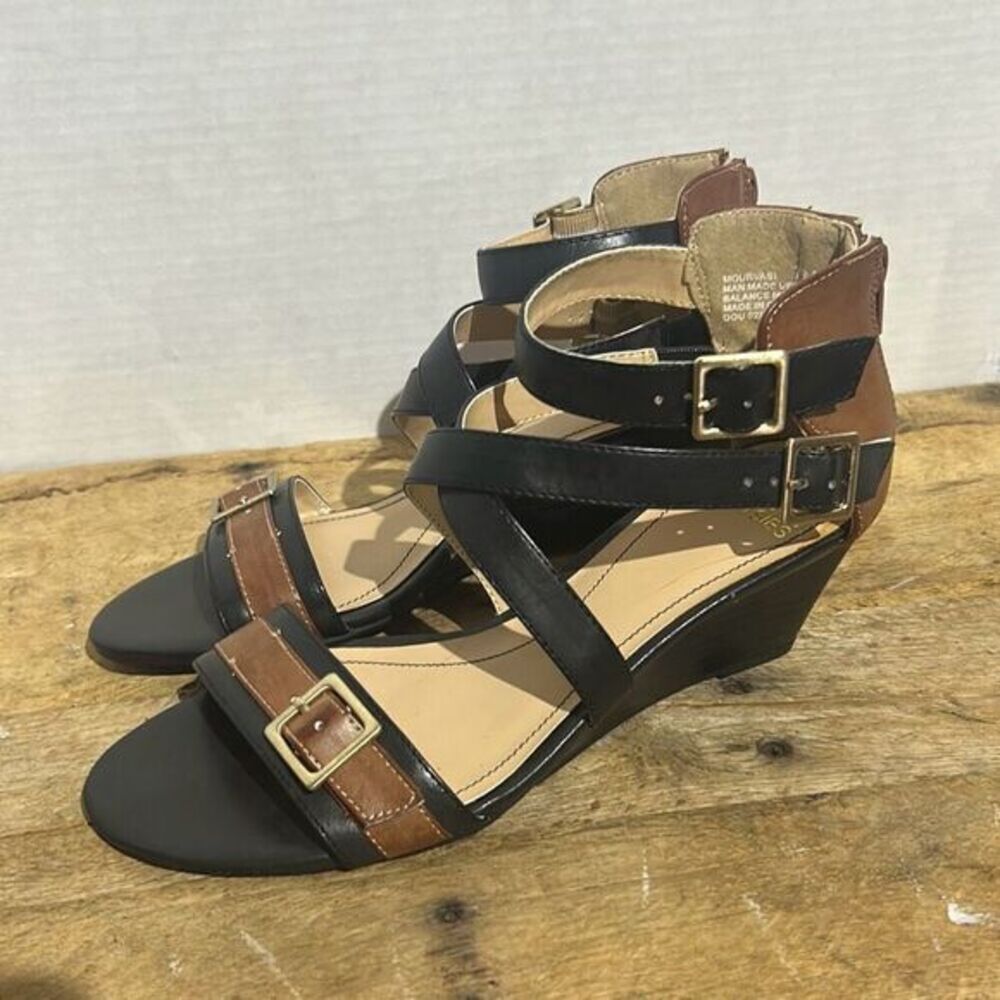 Mootsies tootsies‎ open toe wedge sandals strappy buckle summer comfort shoes